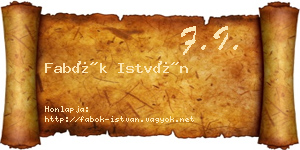 Fabók István névjegykártya